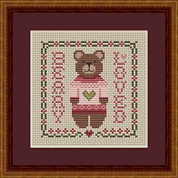 Beary Loved Cross Stitch by Happiness is Heartmade - Paper Pattern