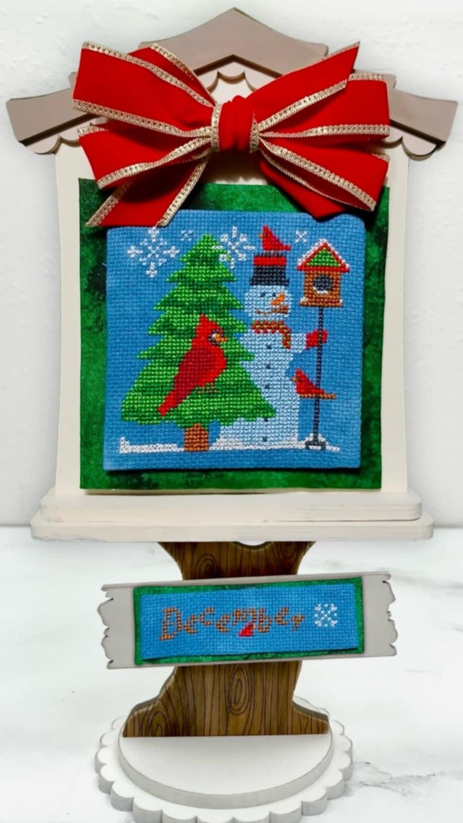 Pre-Order - Feathered Friends: December Cross Stitch by Sister Lou Stitches - Paper Pattern