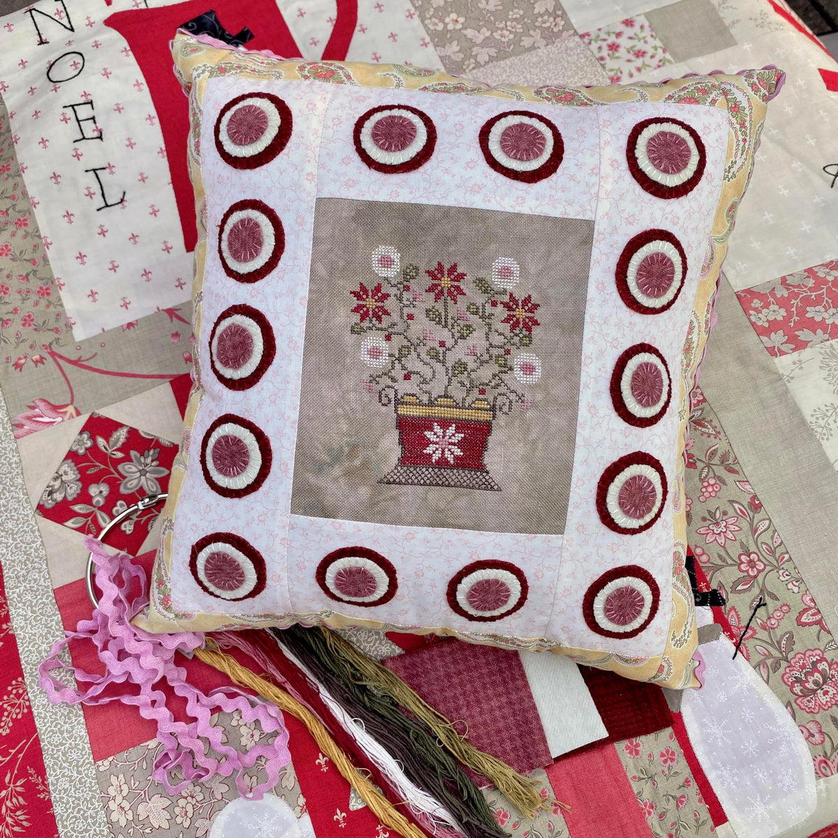 Penny Basket Cross Stitch by Pansy Patch Quilts and Stitchery - Paper Pattern