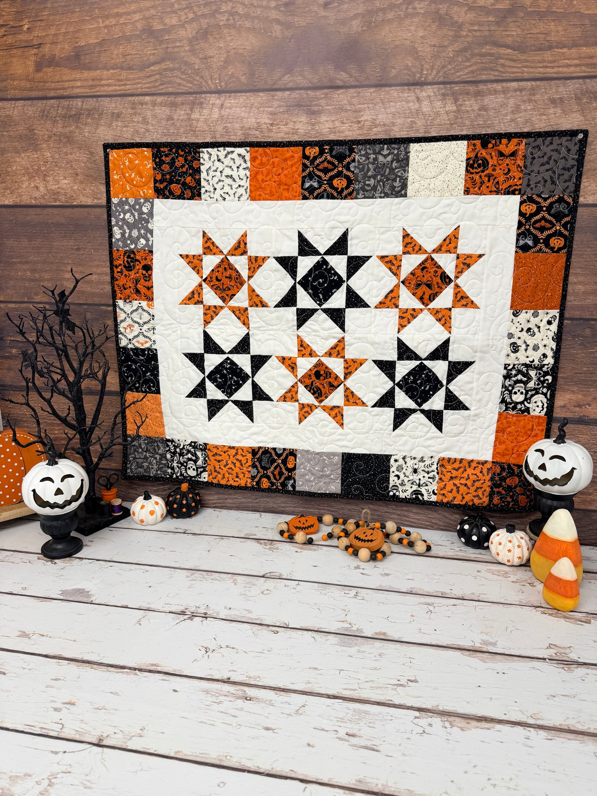 Simply Six-Star Quilt Kit Using Goth Gardens by Maywood Stuido