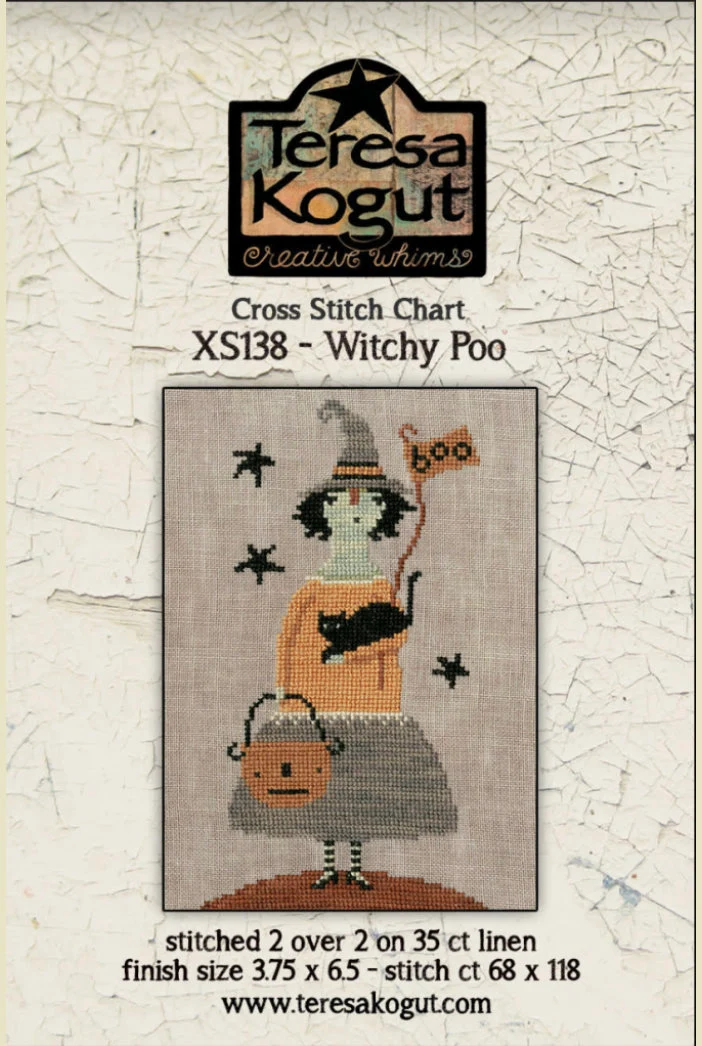 Witchy Poo XS138 Cross Stitch By Teresa Kogut - Paper Pattern