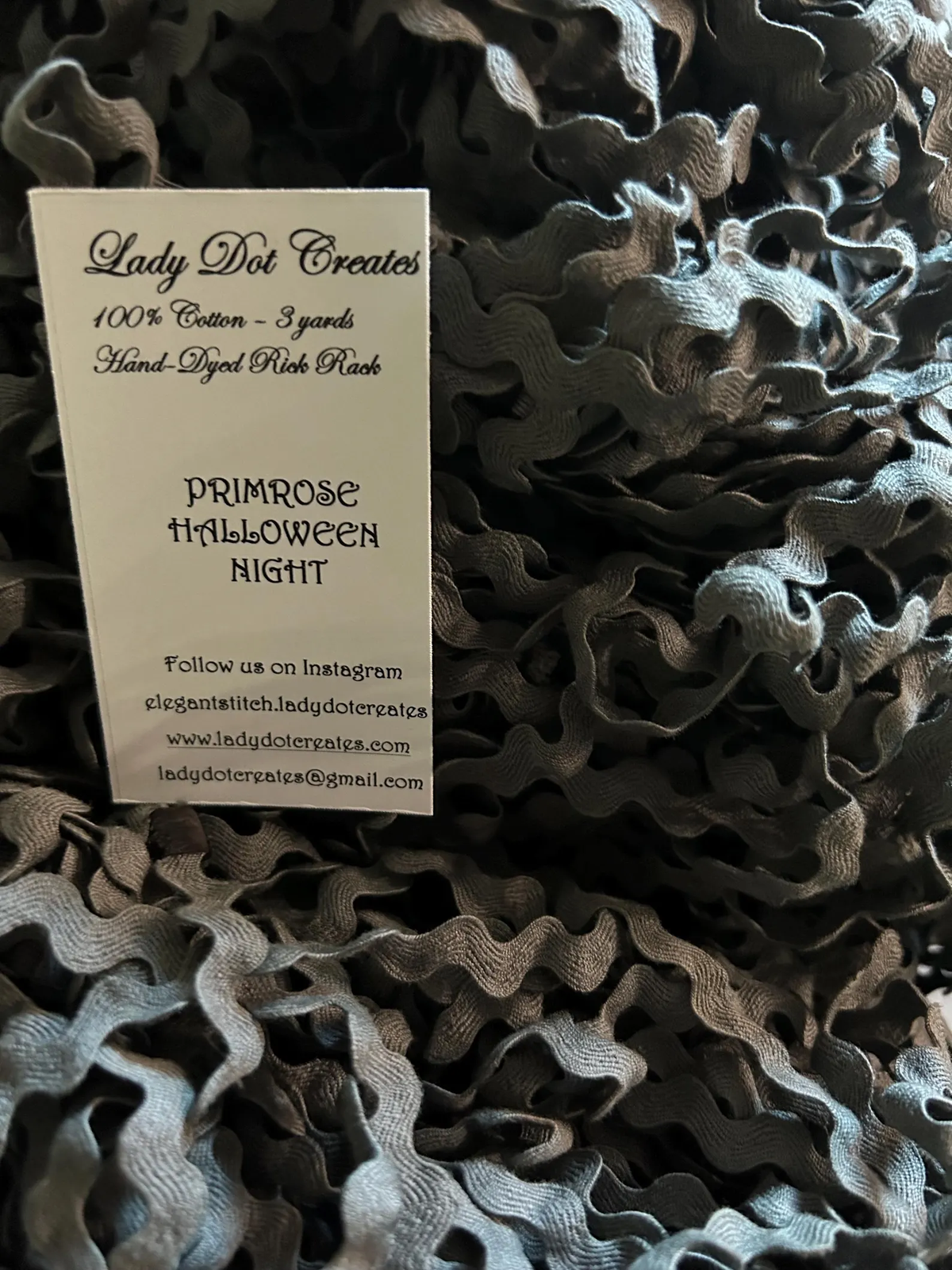 Ric Rac Trim - Primrose Halloween Night Hand-Dyed 100% Cotton Half Inch by Lady Dot Creates