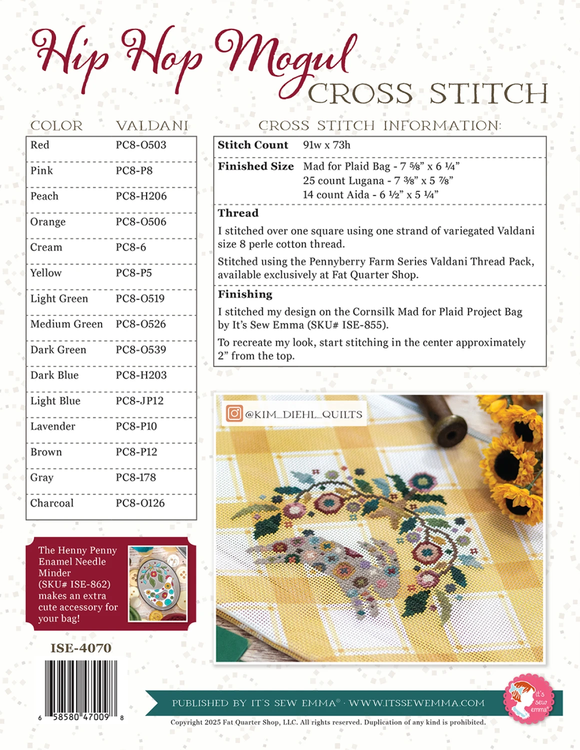 Pennyberry Farm Series: Hip Hop Mogul Cross Stitch by Kim Diehl - Paper Pattern