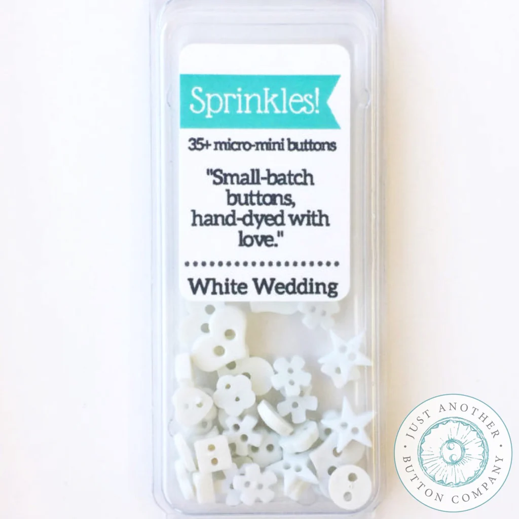 White Wedding Sprinkles by Just Another Button Company