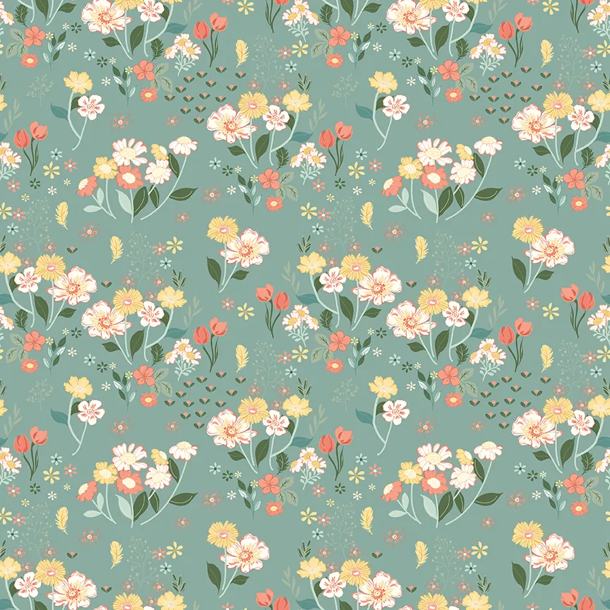 New Beginnings | C15751 | Floral - Teal