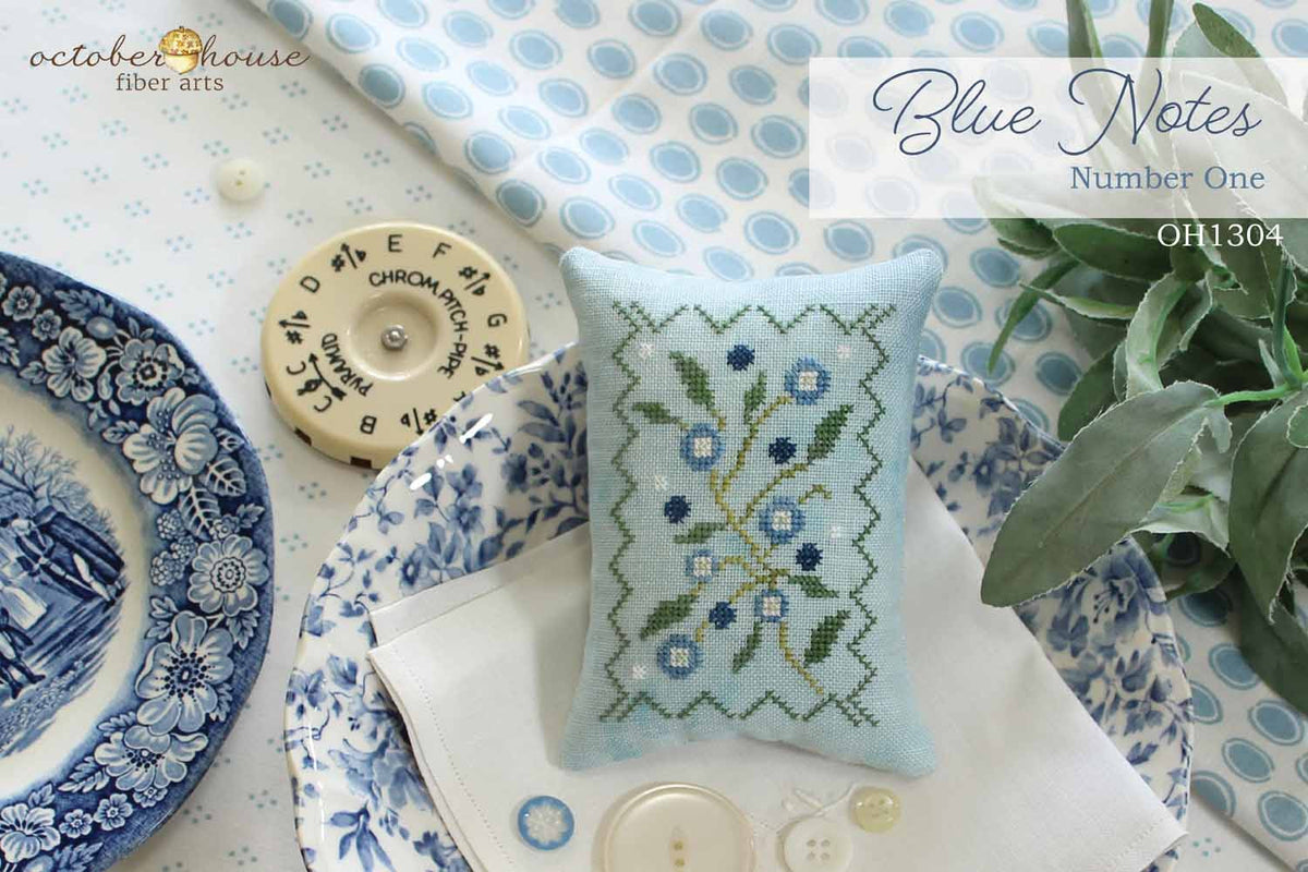Blue Notes #1 Cross Stitch by October House Fiber Arts - Paper Pattern