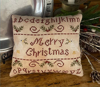 Merry Christmas Sampler Pillow Cross Stitch by Mani Di Donna - Paper Pattern