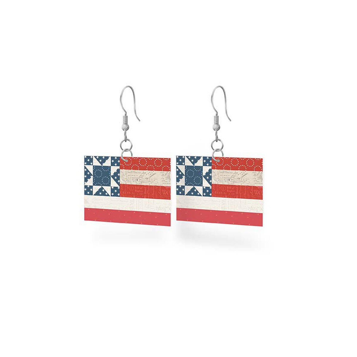 Leather Flag Earrings - Independence