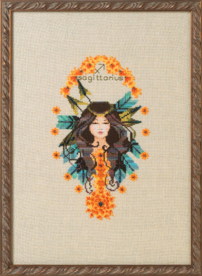 Zodiac Girls - Sagittarius Cross Stitch by Nora Corbett Designs - Paper Pattern