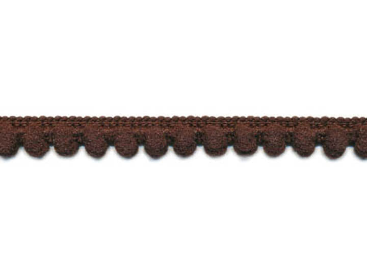Baby Pom Pom Trim Fringe, 3/8 inch - Brown