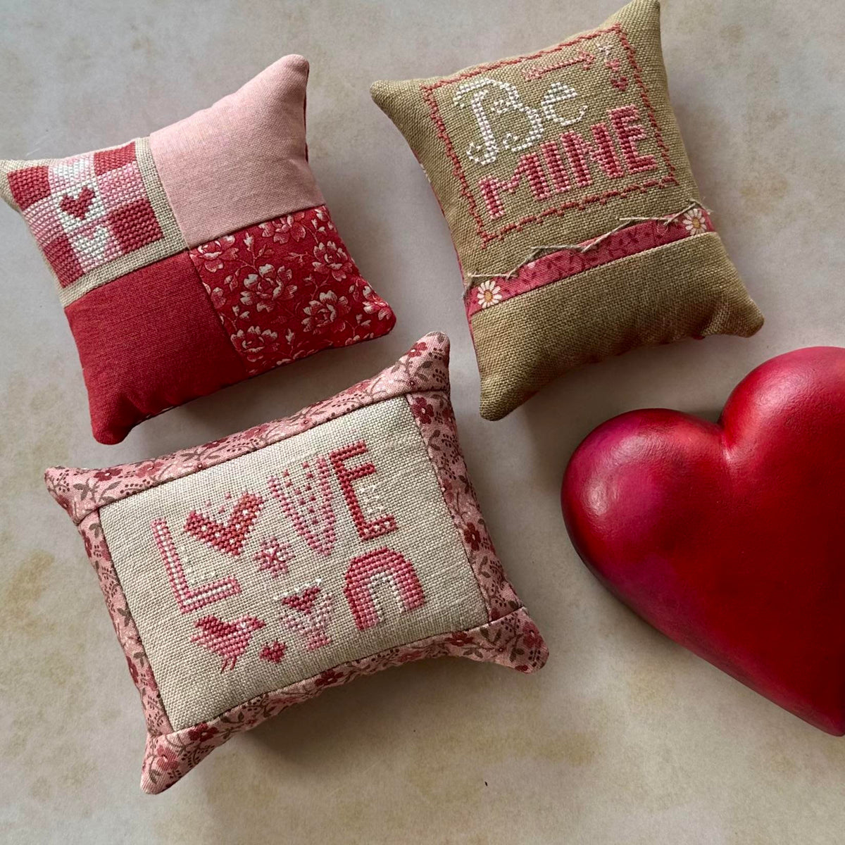 Love Triangle Cross Stitch by Heart in Hand - Paper Pattern