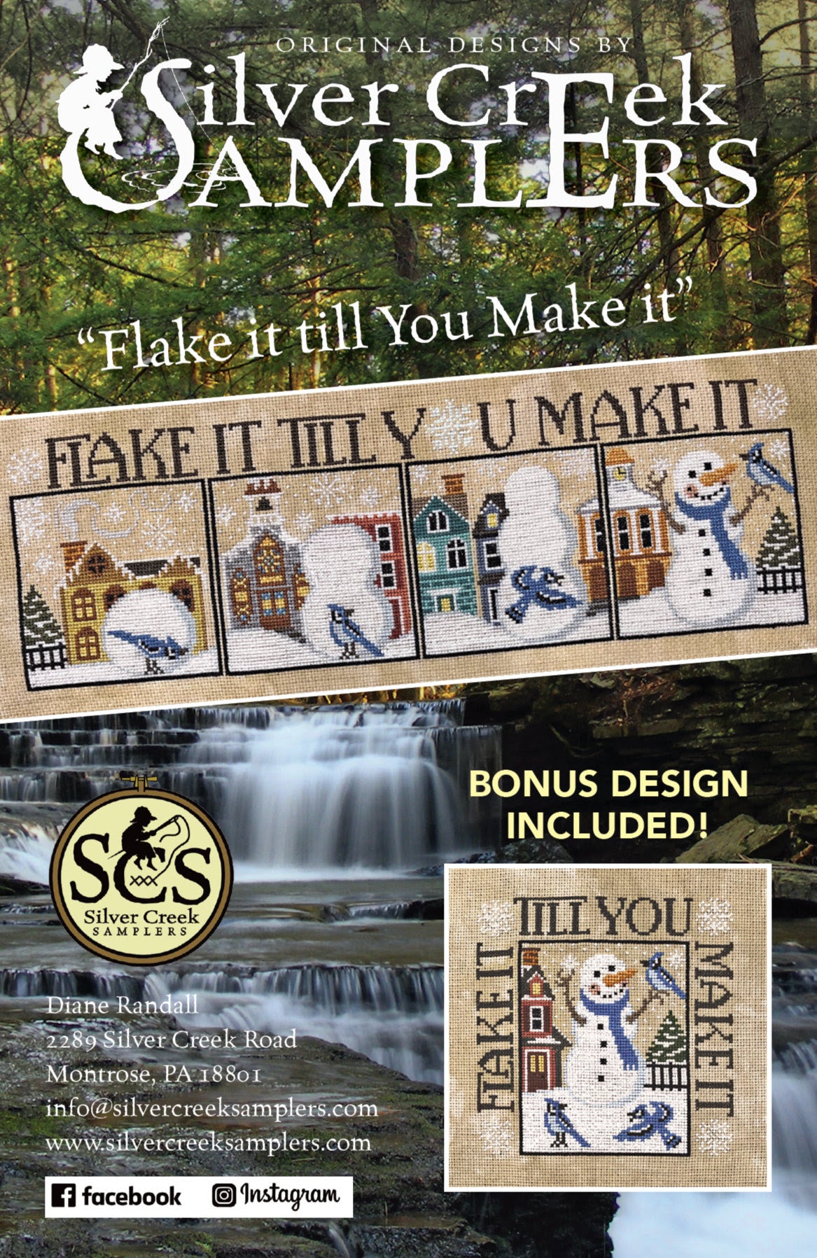 Flake it till You Make it Cross Stitch by Silver Creek Samplers - Paper Pattern