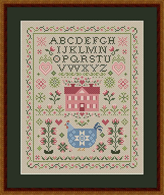 Henrietta In The Roses Cross Stitch by Happiness Is Heartmade - Paper Pattern