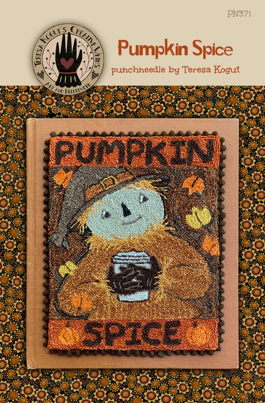 Pumpkin Spice Punchneedle Embroidery by Teresa Kogut - Paper Pattern