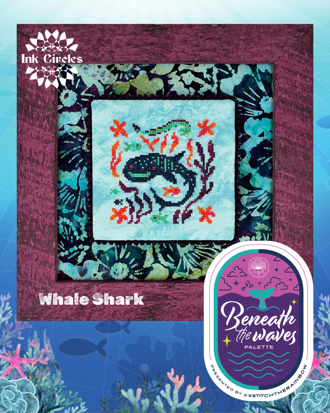 PRE-ORDER - Whale Shark Cross Stitch by Ink Circles - Paper Pattern