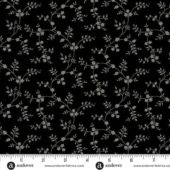 Pumpkin Licorice | A-1100-K | Floral Vines - Black