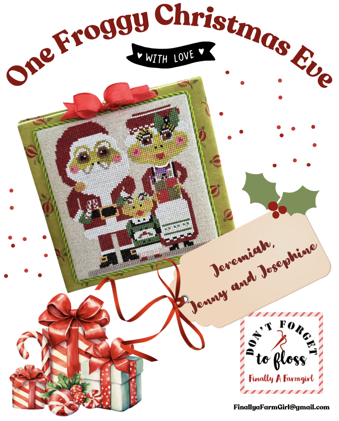 Pre-Order - One Froggy Christmas Eve Cross Stitch by Finally A Farmgirl - Paper Pattern