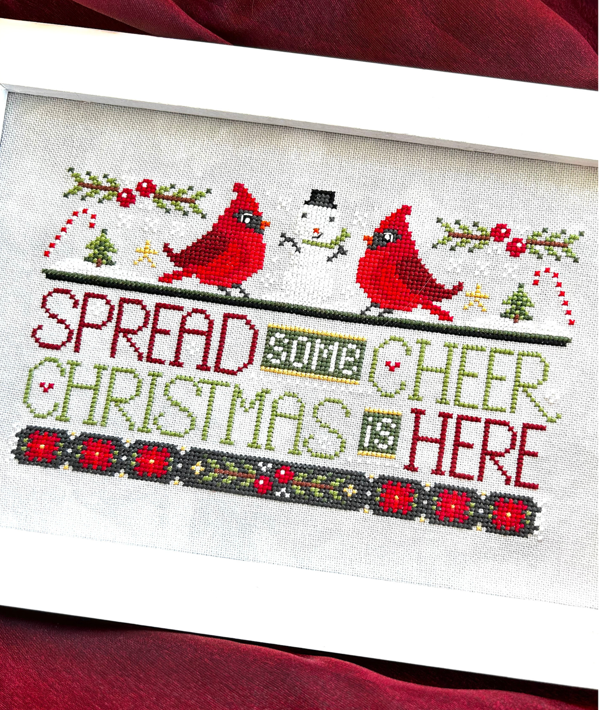 WordyBirds: December Cross Stitch by Sweet Wing Studio - Paper Pattern