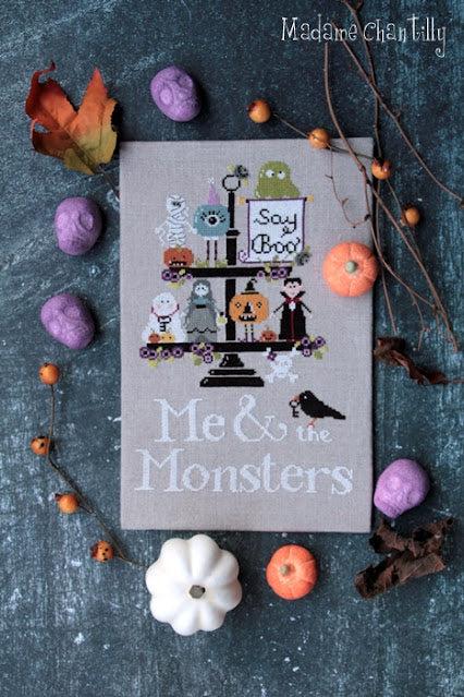 Me &amp; the Monsters - Tiered Tray Cross Stitch by Madame Chantilly - Paper Pattern