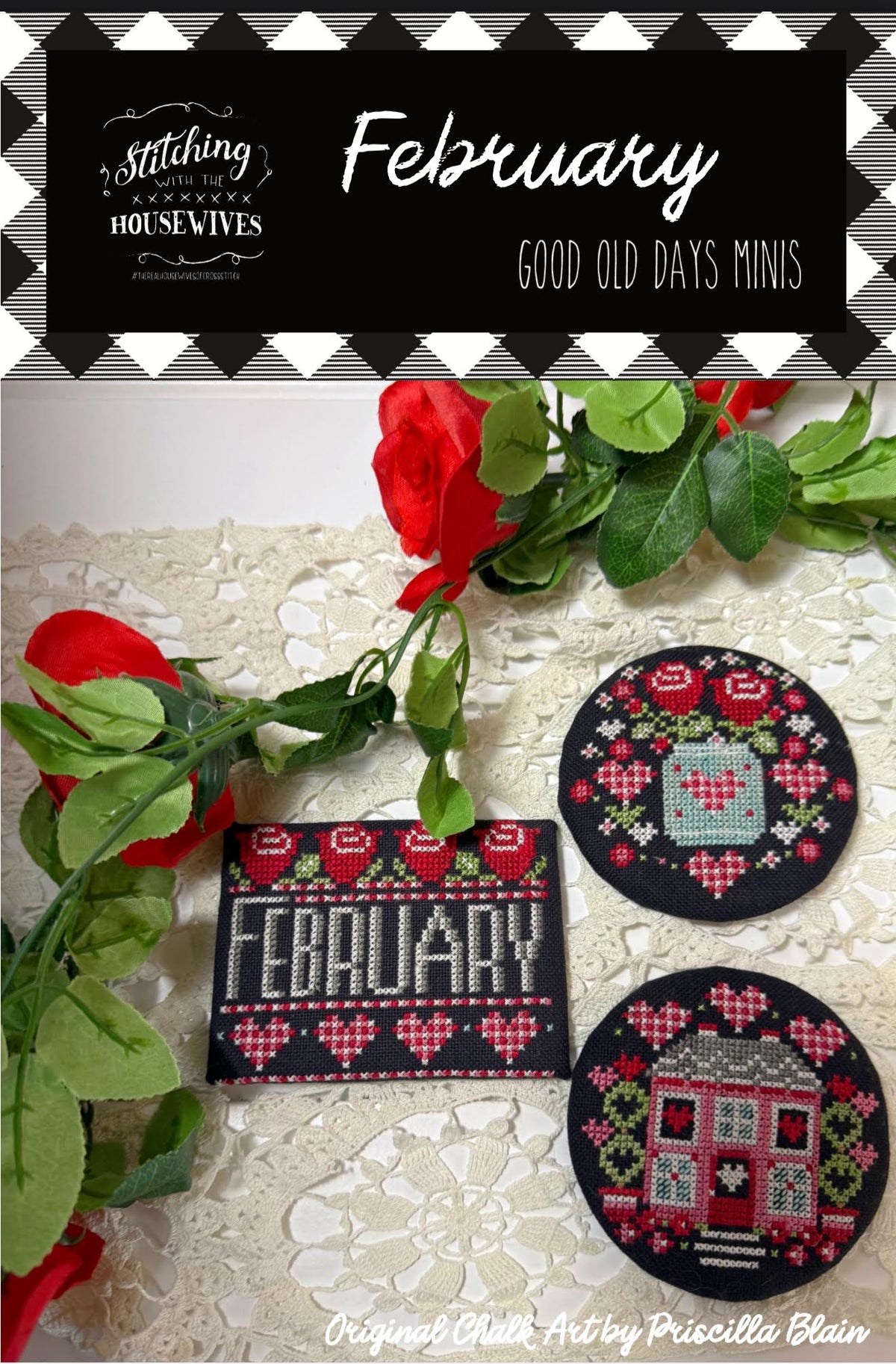 Good Old Days Minis: February Cross Stitch by Stitching With The Housewives - Paper Pattern