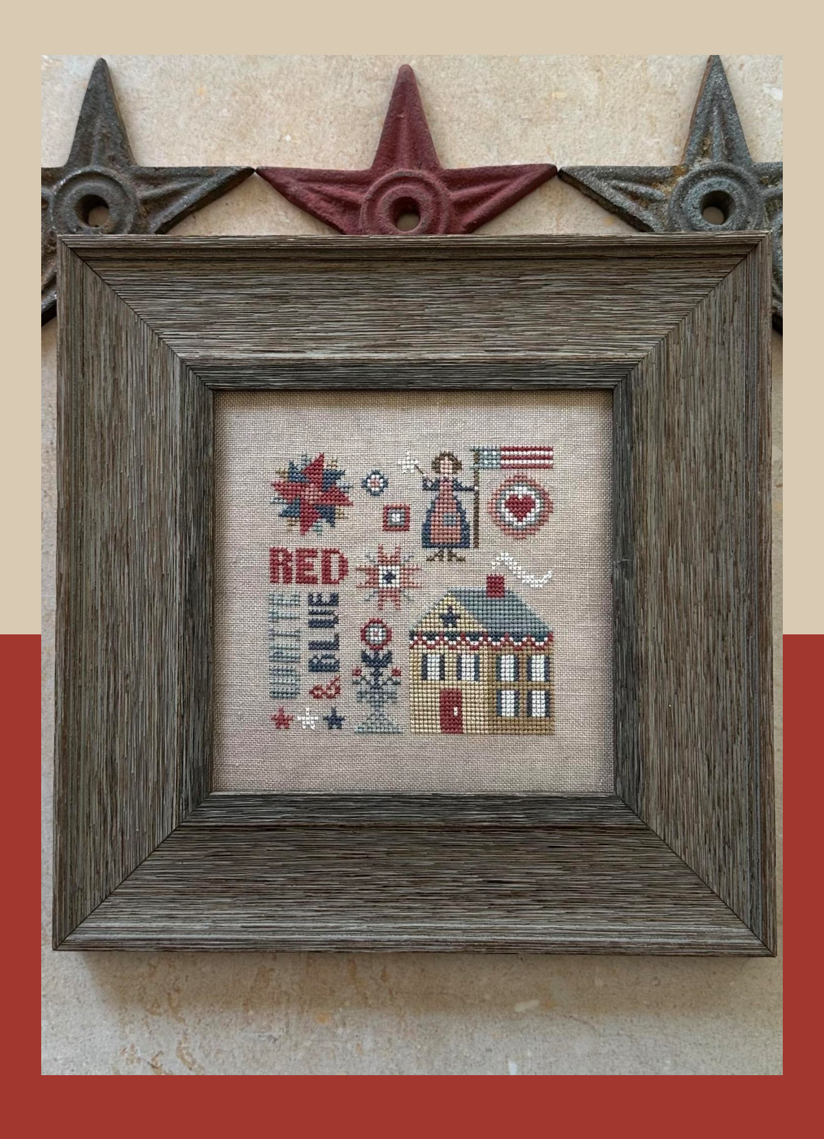 Doodles: Red, White, &amp; Blue Cross Stitch by Heart in Hand - Paper Pattern