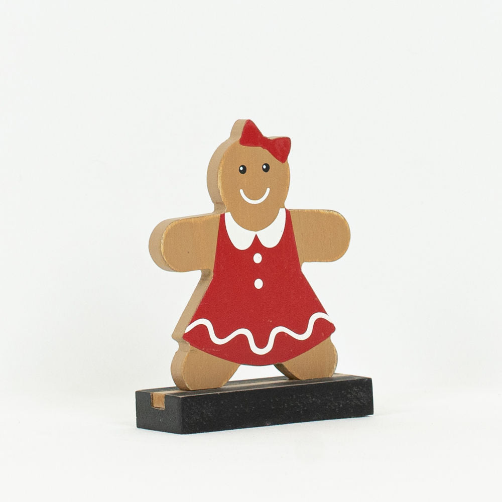 Ginger Girl | Believe In Kindness Collection | 4x5x1 wood cutout gingerbread on base | 70983