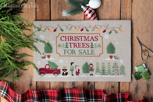 Christmas Trees For Sale Cross Stitch by Madame Chantilly Paper Pattern