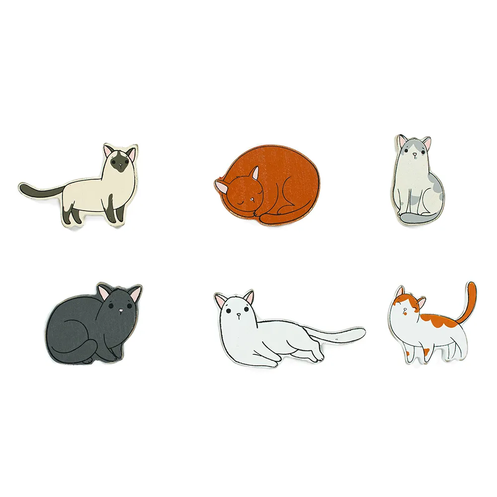 Cats | Fur Babies Collection | 3x2x.25 wood shapes set of 6 | 15869