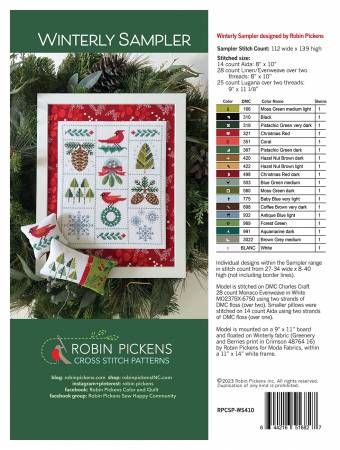 Winterly Sampler by Robin Pickens - Paper Pattern