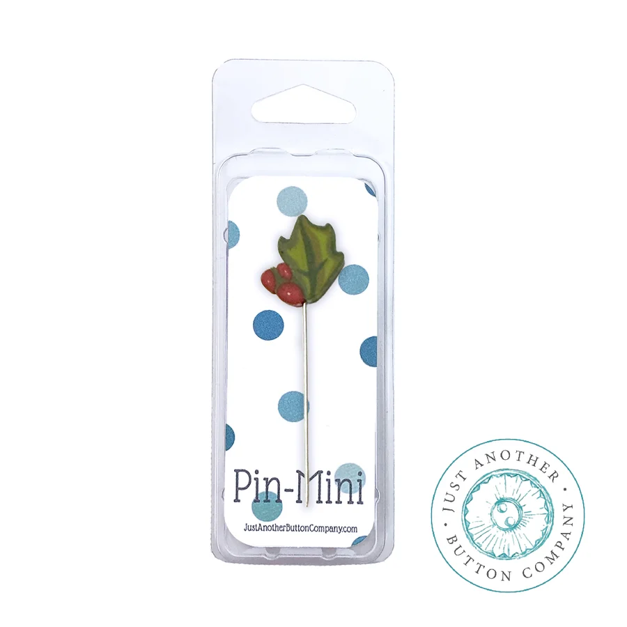 Pin-Mini: Holly Sprig Solo by Just Another Button Company