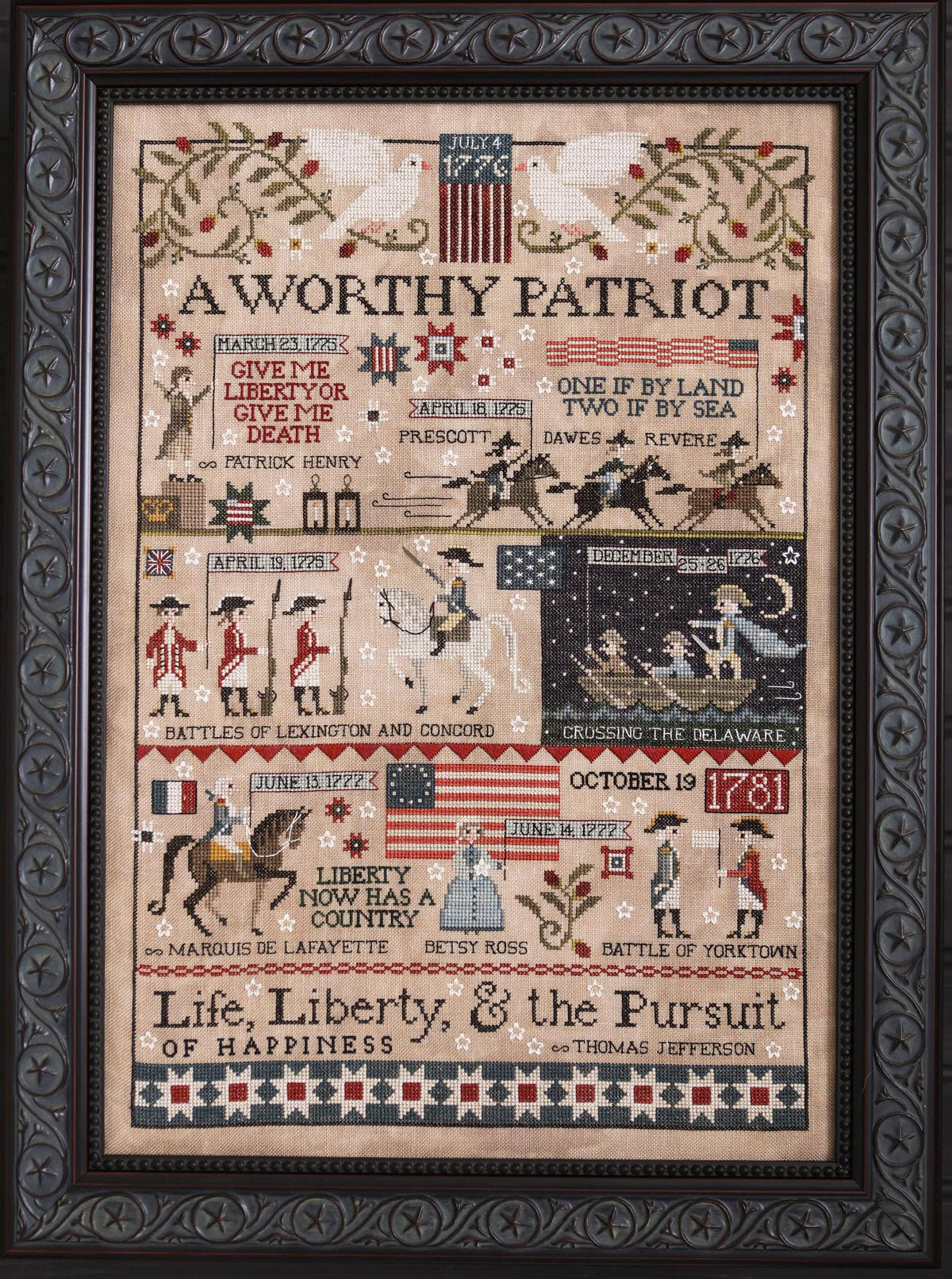 A Worthy Patriot Cross Stitch by Plum Street Samplers - Paper Pattern