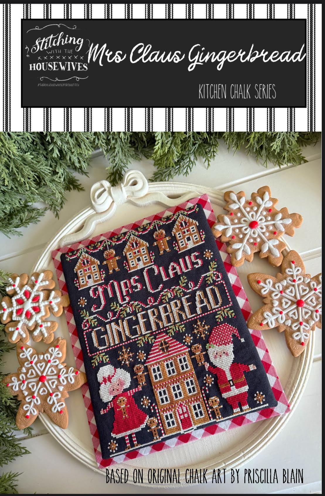 Mrs. Claus Gingerbread Cross Stitch by Stitching with the Housewives - Paper Pattern