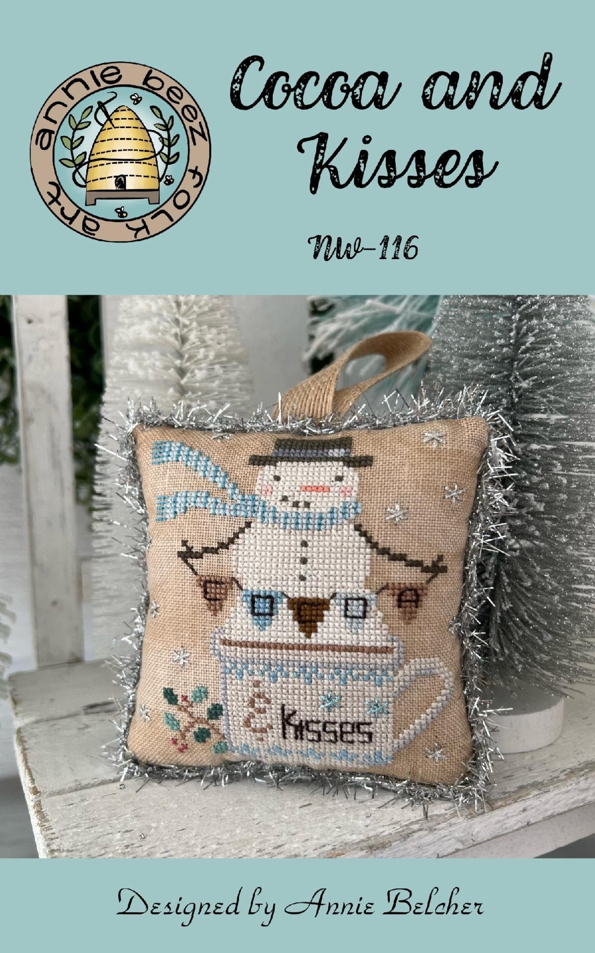 Pre-Order - Cocoa and Kisses Cross Stitch by Annie Beez Folk Art - Paper Pattern