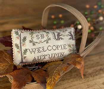 Welcome Autumn Pillow Cross Stitch by Mani Di Donna - Paper Pattern