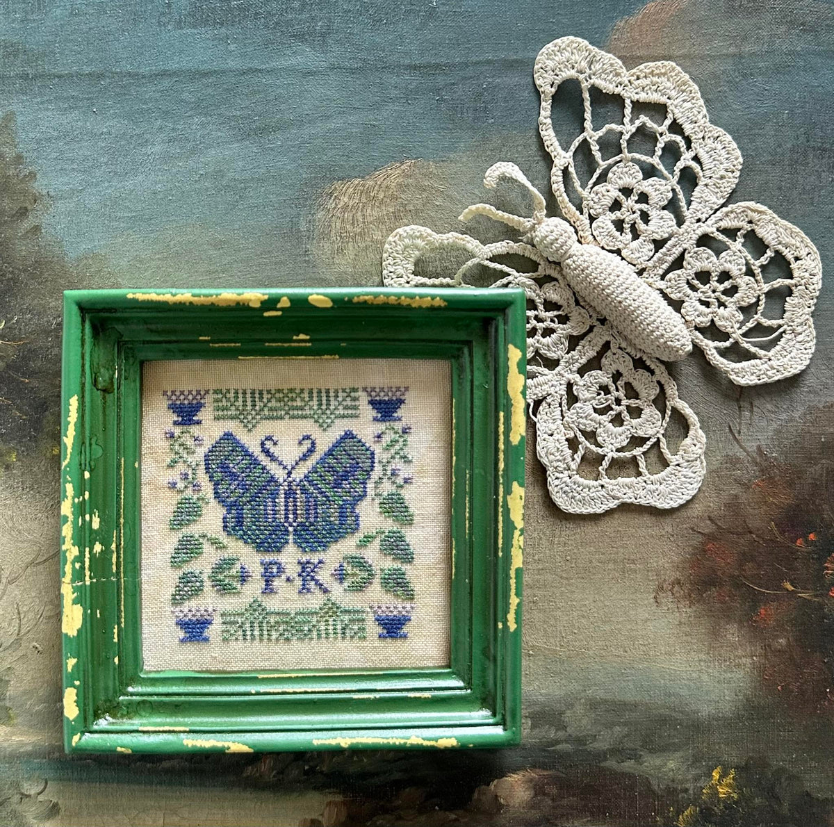 Pre-Order - P.K.&#39;s Moth Cross Stitch by Kathy Barrick - Paper Pattern