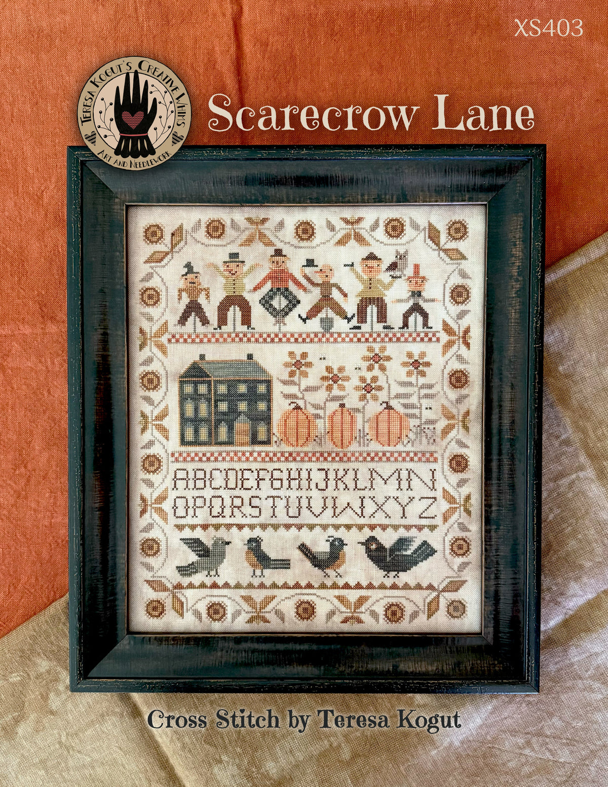 Scarecrow Lane Cross Stitch by Teresa Kogut - Paper Pattern