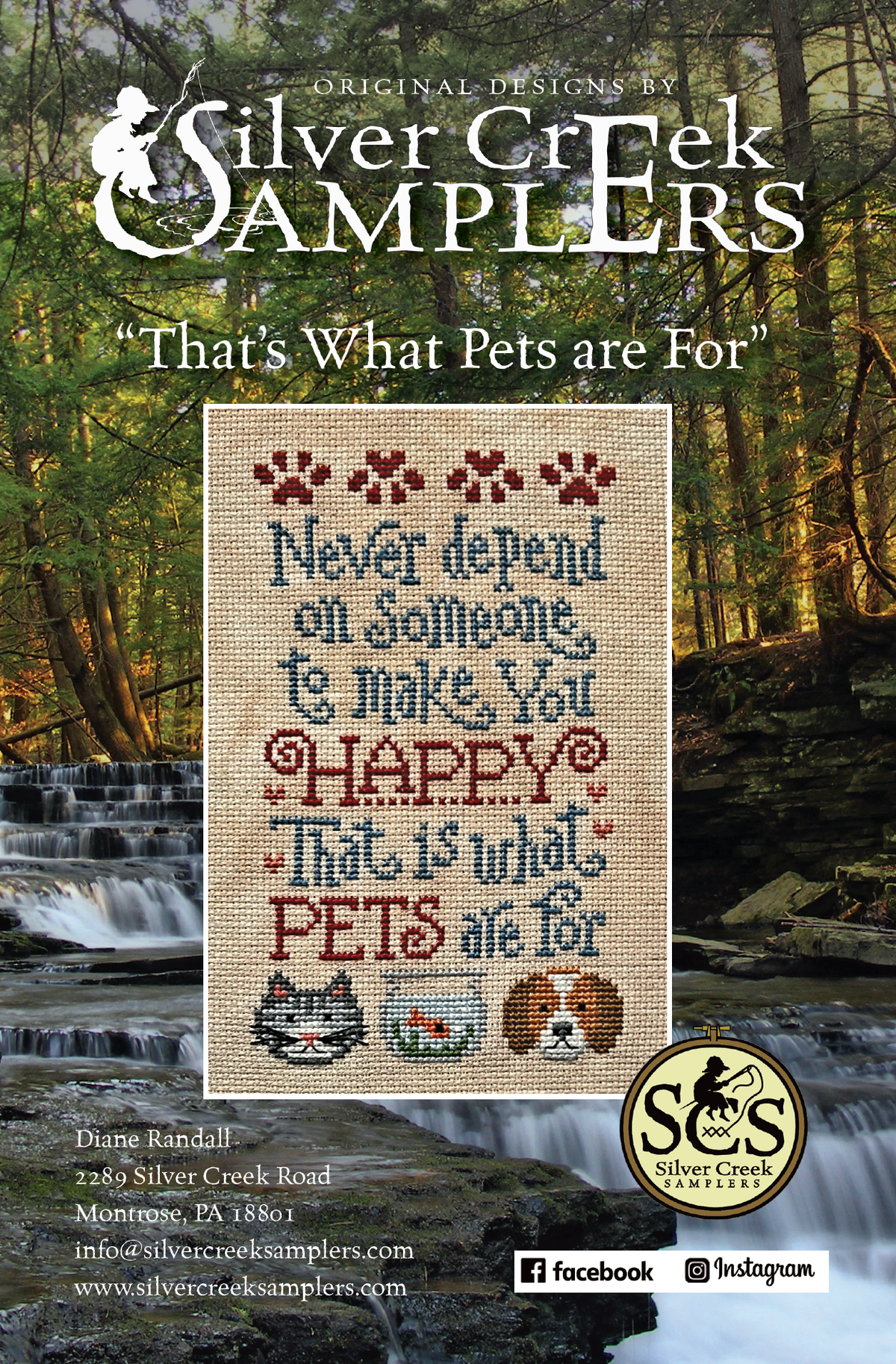 That's What Pets Are For Cross Stitch by Silver Creek Samplers - Paper Pattern