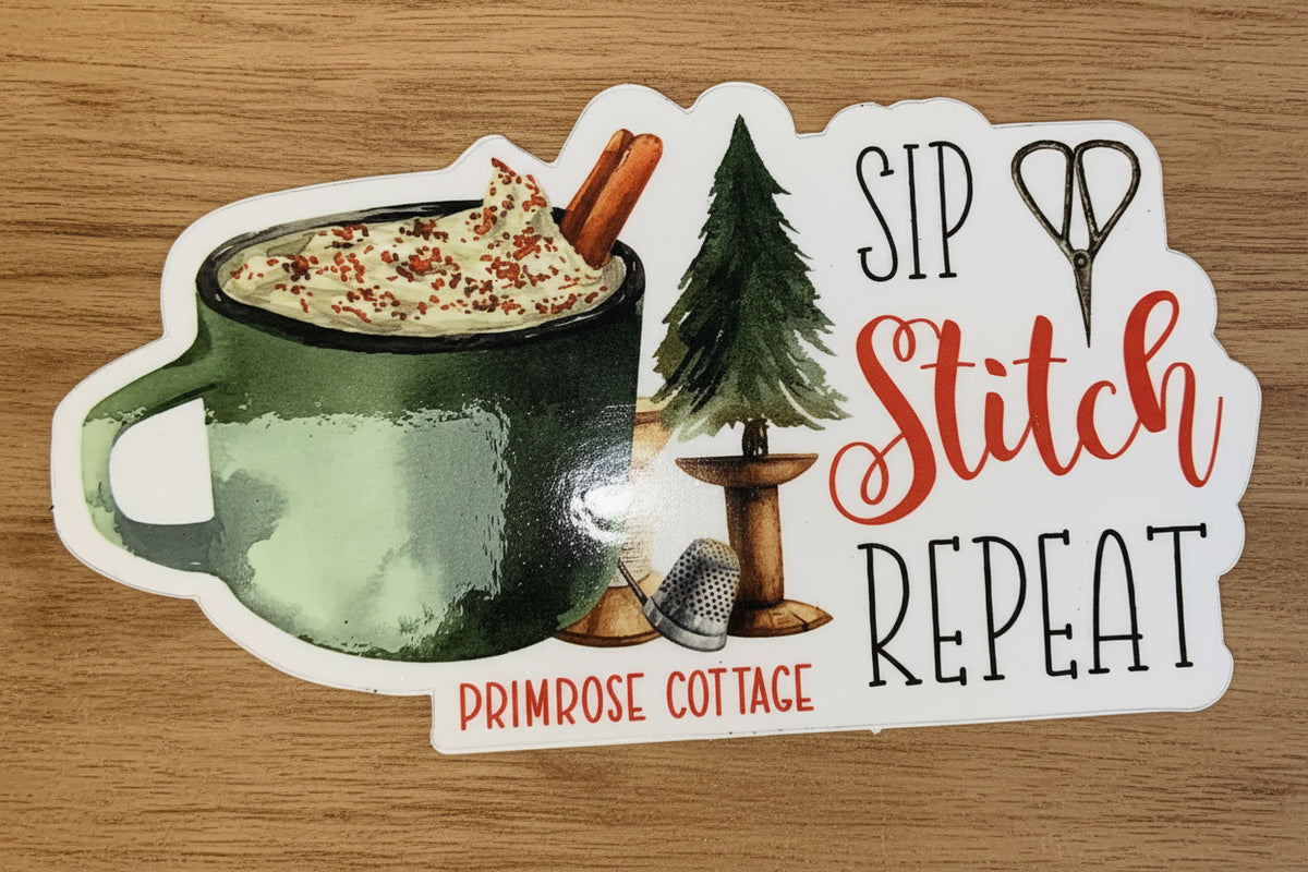 Christmas Stitching Stickers -  by Lindsey Weight of Primrose Cottage
