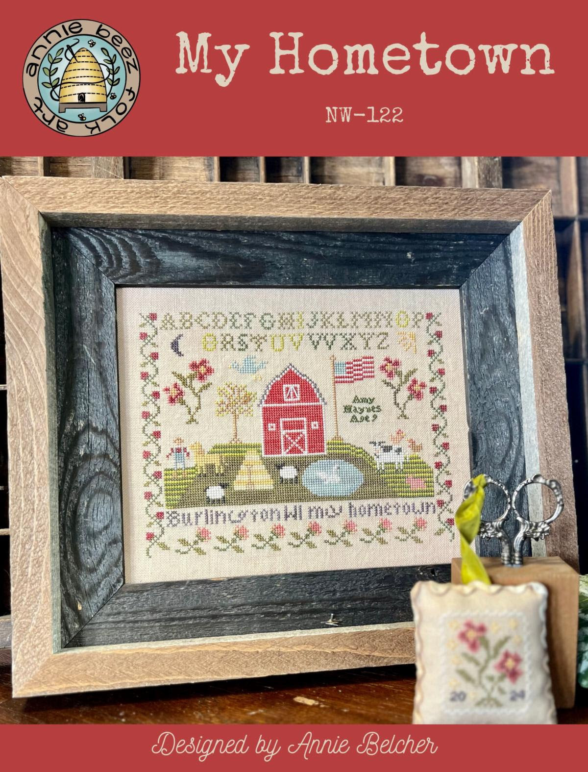 Pre-Order - My Hometown Cross Stitch Book by Annie Beez Folk Art - Paper Pattern