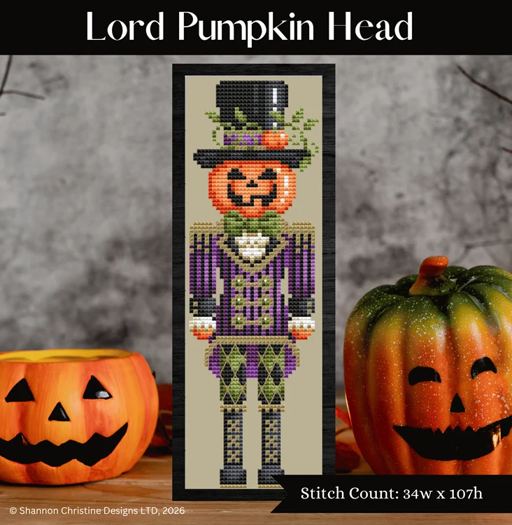 Lord Pumpkin Head Cross Stitch by Shannon Christine - Paper Pattern