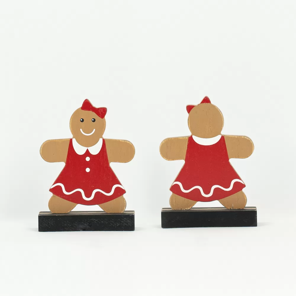 Ginger Girl | Believe In Kindness Collection | 4x5x1 wood cutout gingerbread on base | 70983