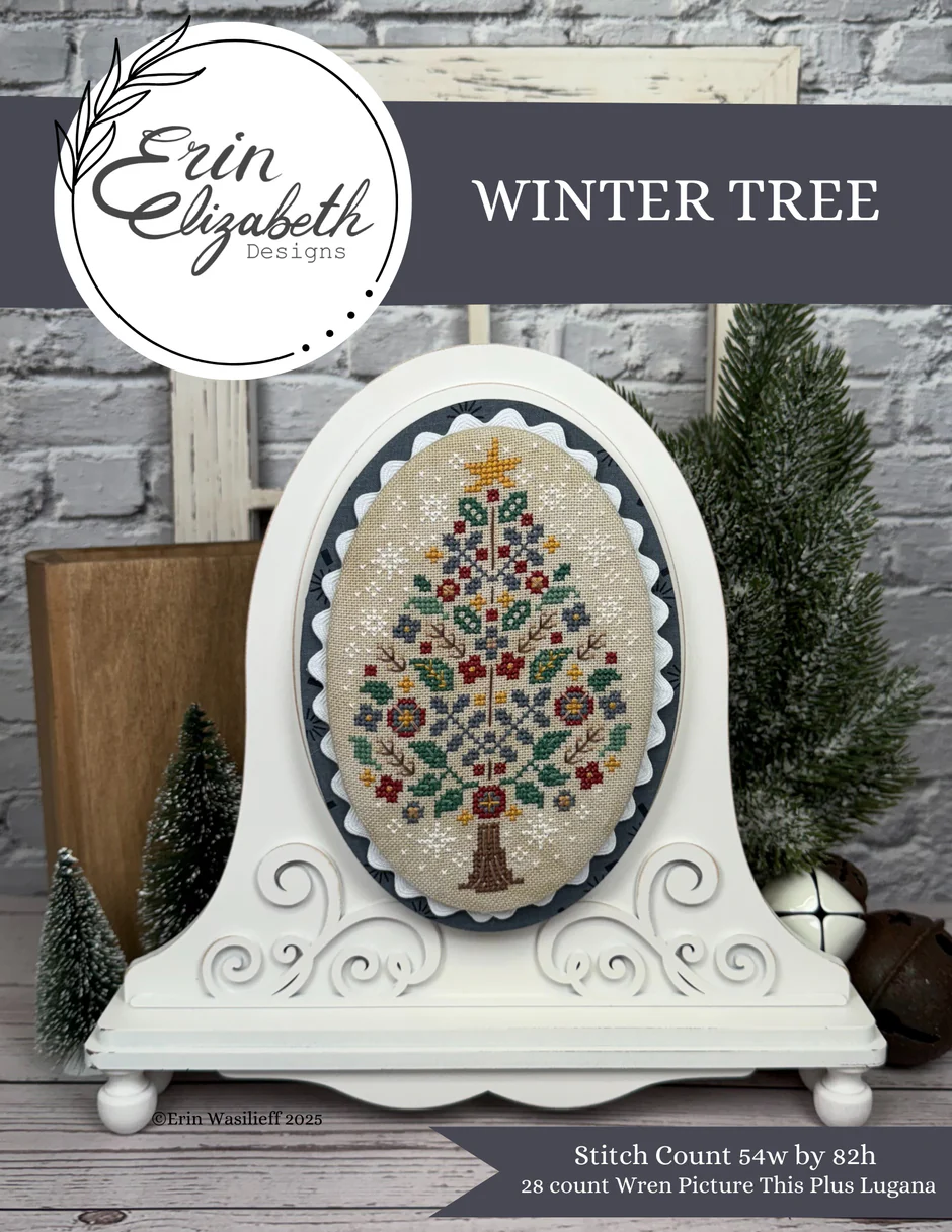 Pre-Order - Winter Tree Cross Stitch by Erin Elizabeth - Paper Pattern