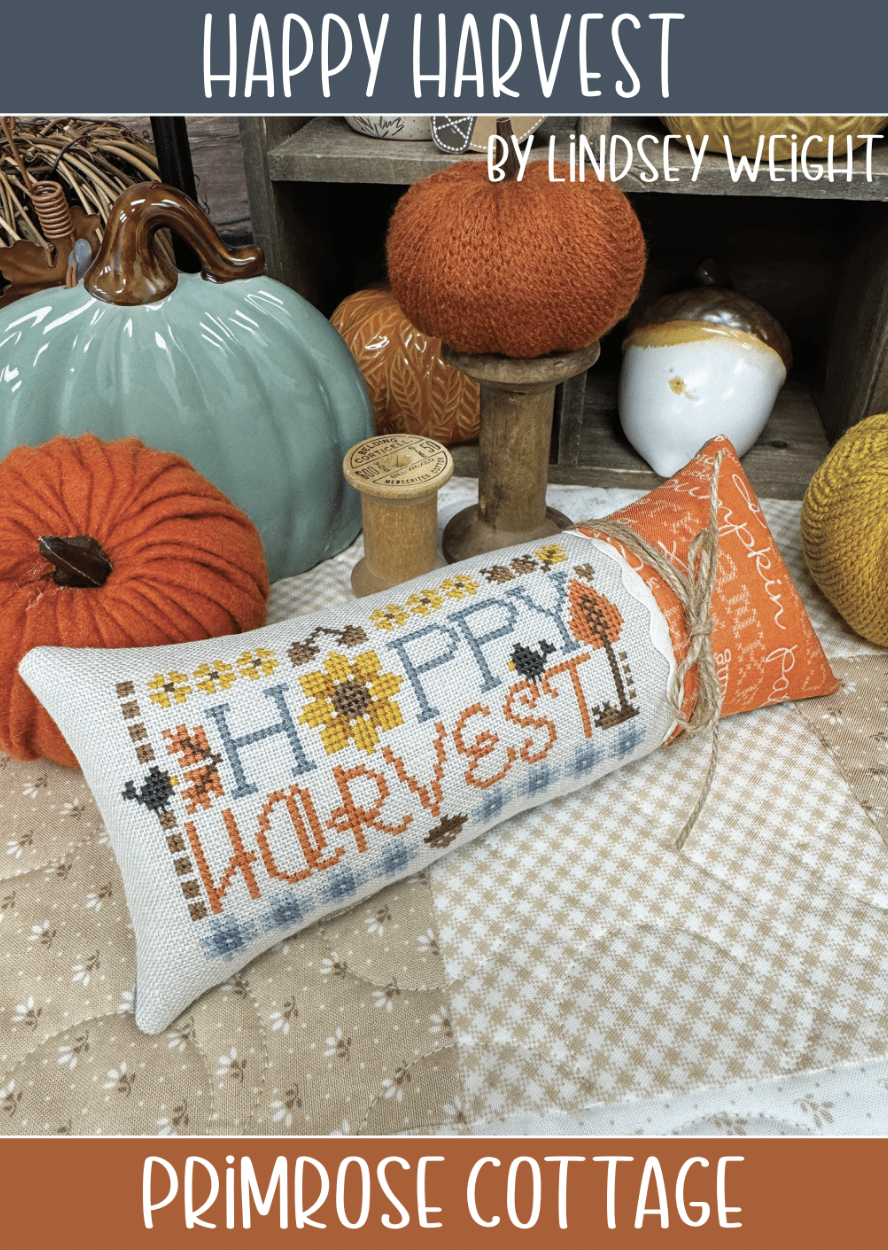 Happy Harvest Cross Stitch by Lindsey Weight of Primrose Cottage - PDF Pattern