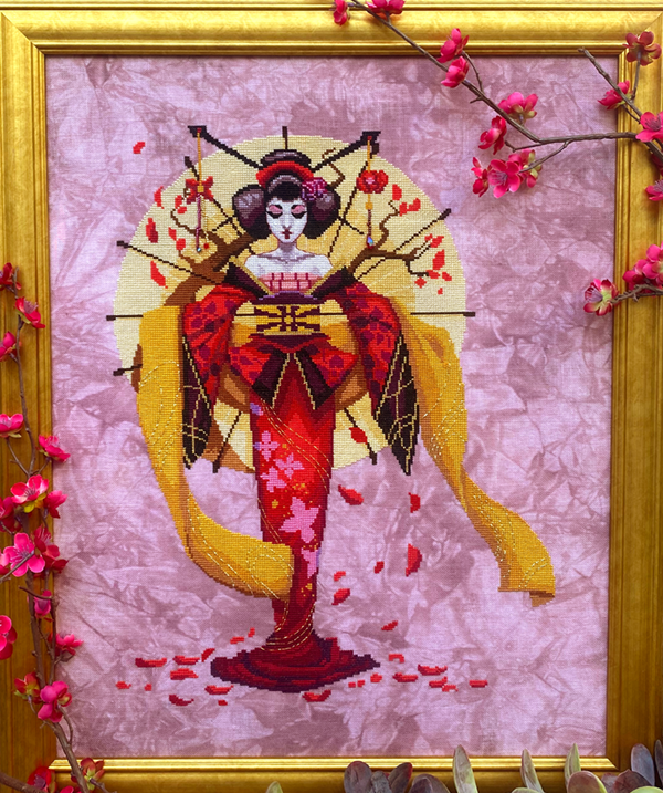 &quot;Sakura&quot; Geisha Cross Stitch by Autumn Lane Stitchery - Paper Pattern