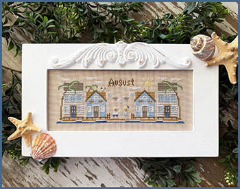 August Mini Village Cross Stitch by Country Cottage Needleworks - Paper Pattern