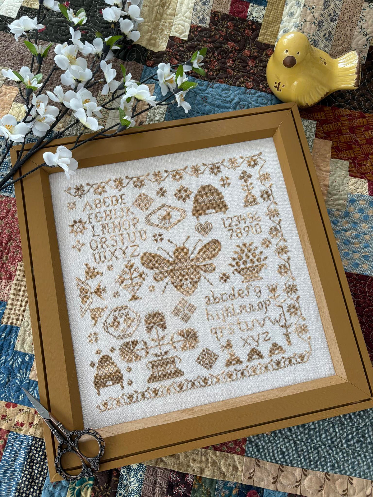 Pre-Order - Honey Bee Sampler Cross Stitch by Pansy Patch Quilts and Stitchery - Paper Pattern