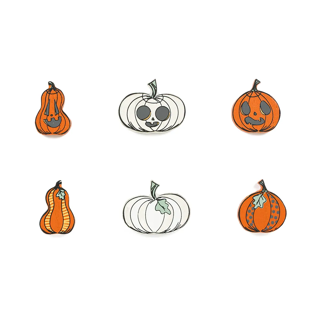 Pumpkins | Sweet &amp; Spooky Collection | 2x2x.25 wood shape set of 6 | 55333