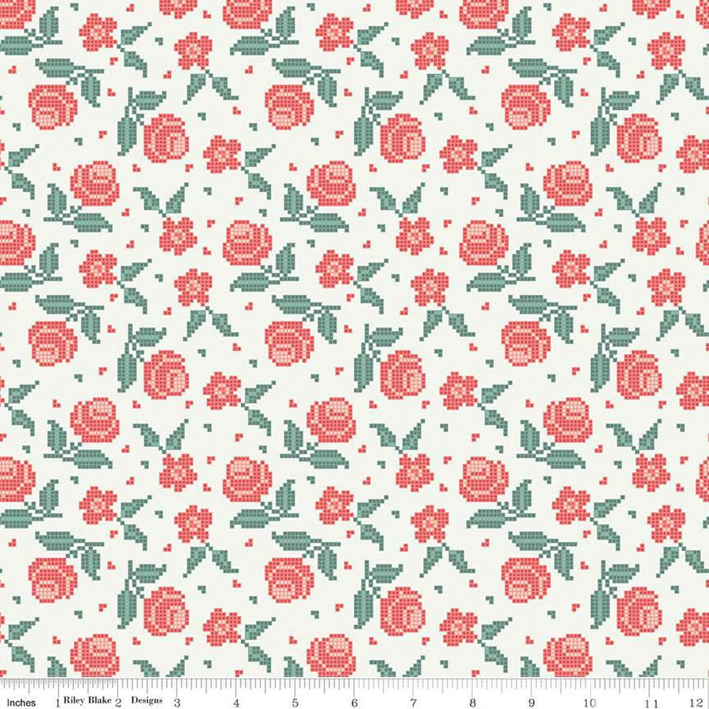 Afternoon Tea | C14033 | Stitched Flowers - Sand