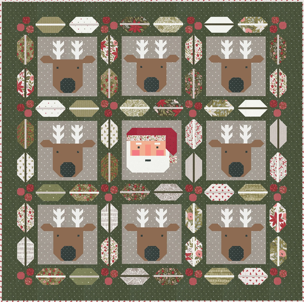 Christmas Crew Quilt Kit Using Berry & Pine by Lella Boutique