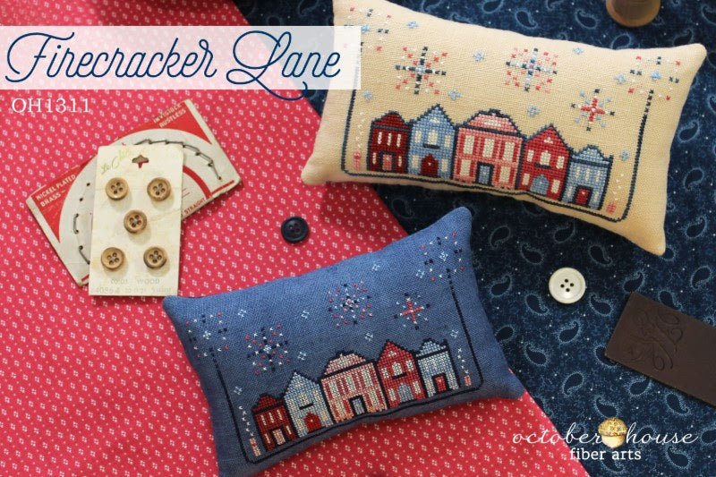 Firecracker Lane Cross Stitch by October House Fiber Arts - Paper Pattern